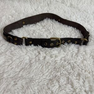 Ann Taylor LOFT Classic Brown Leather Belt Size XS